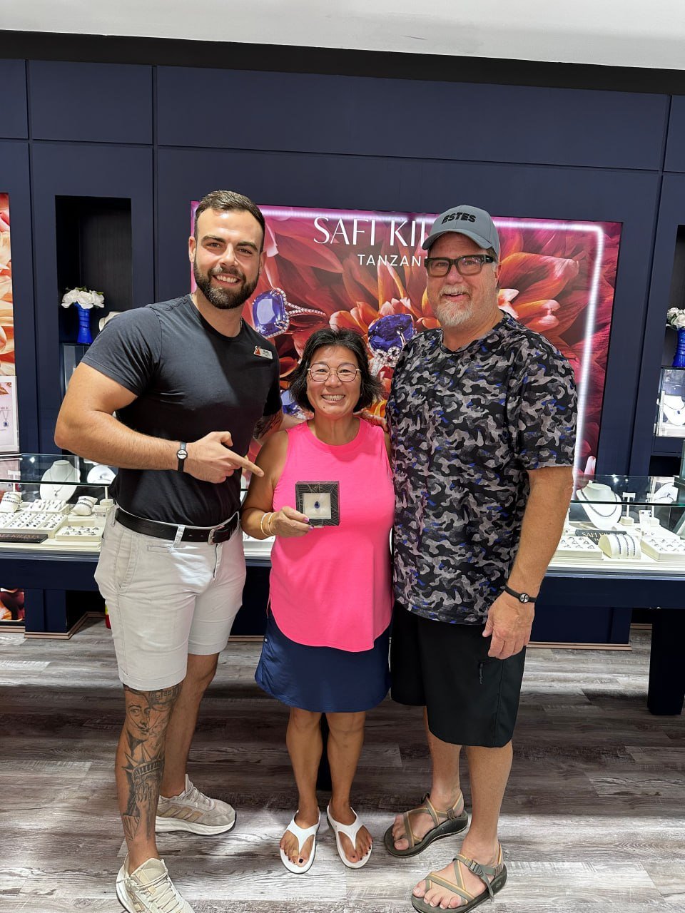 Happy couple with tanzanite
